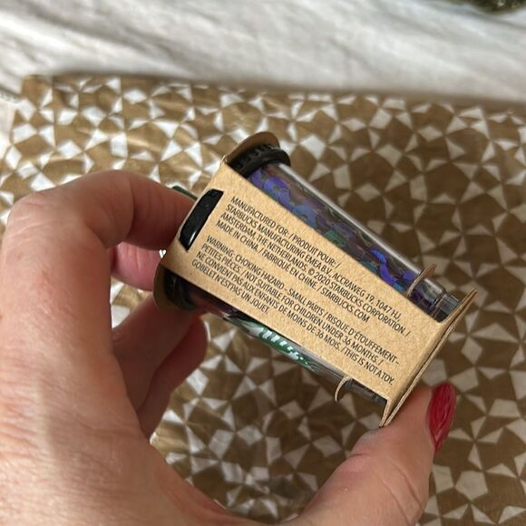 Starbucks Europe 2022 Mini Sequined Tumbler Cold Cup Key Chain Ornament NEW - Picture 5 of 7